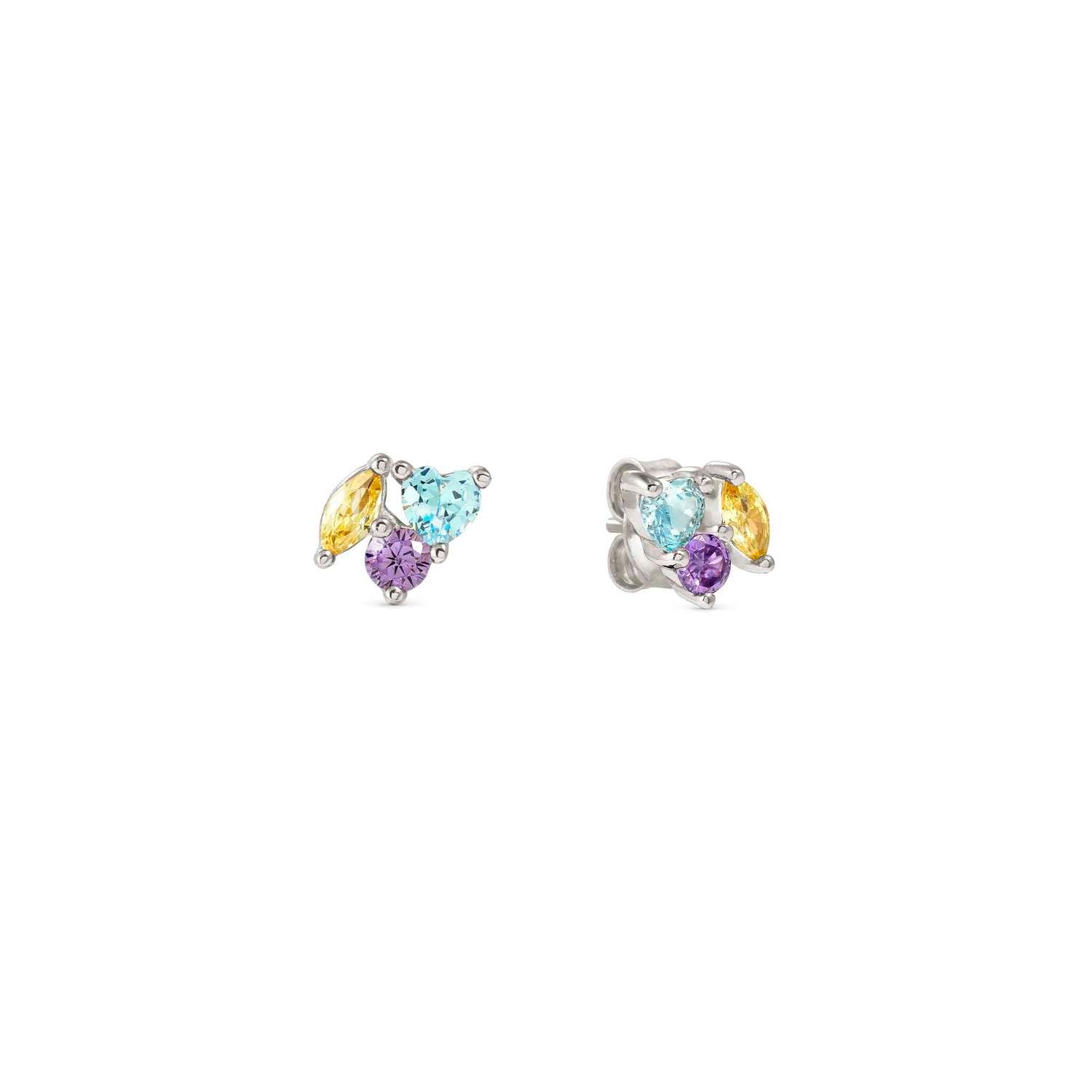Nomination Colour Wave Mini Edition CZ Stud Earrings silver mix