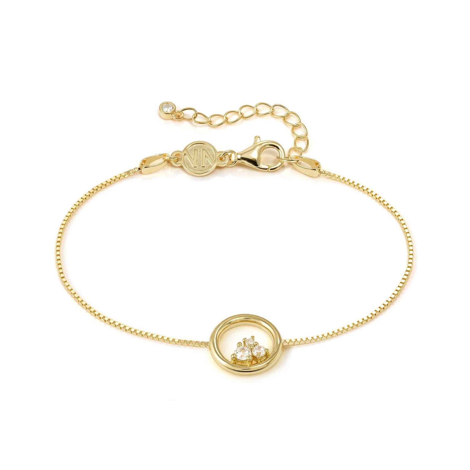 Nomination Dream Beats White CZ Circle Bracelet gold