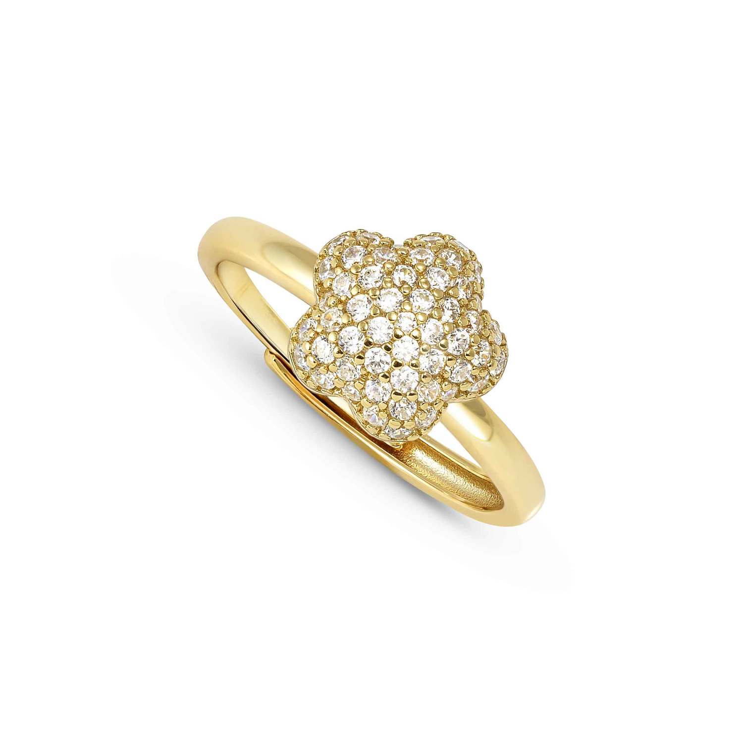Nomination Life Poetry CZ Pave Flower Ring gold