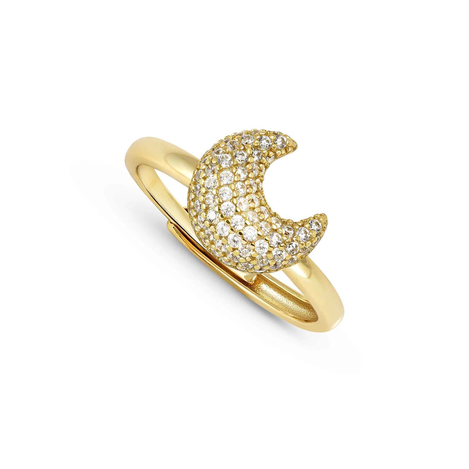 Nomination Life Poetry CZ Pave Moon Ring gold