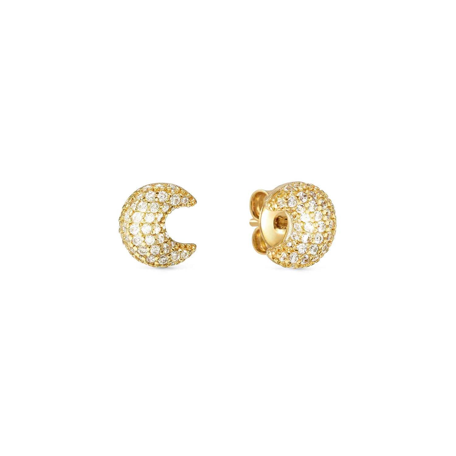 Nomination Life Poetry Moon Stud Earrings gold