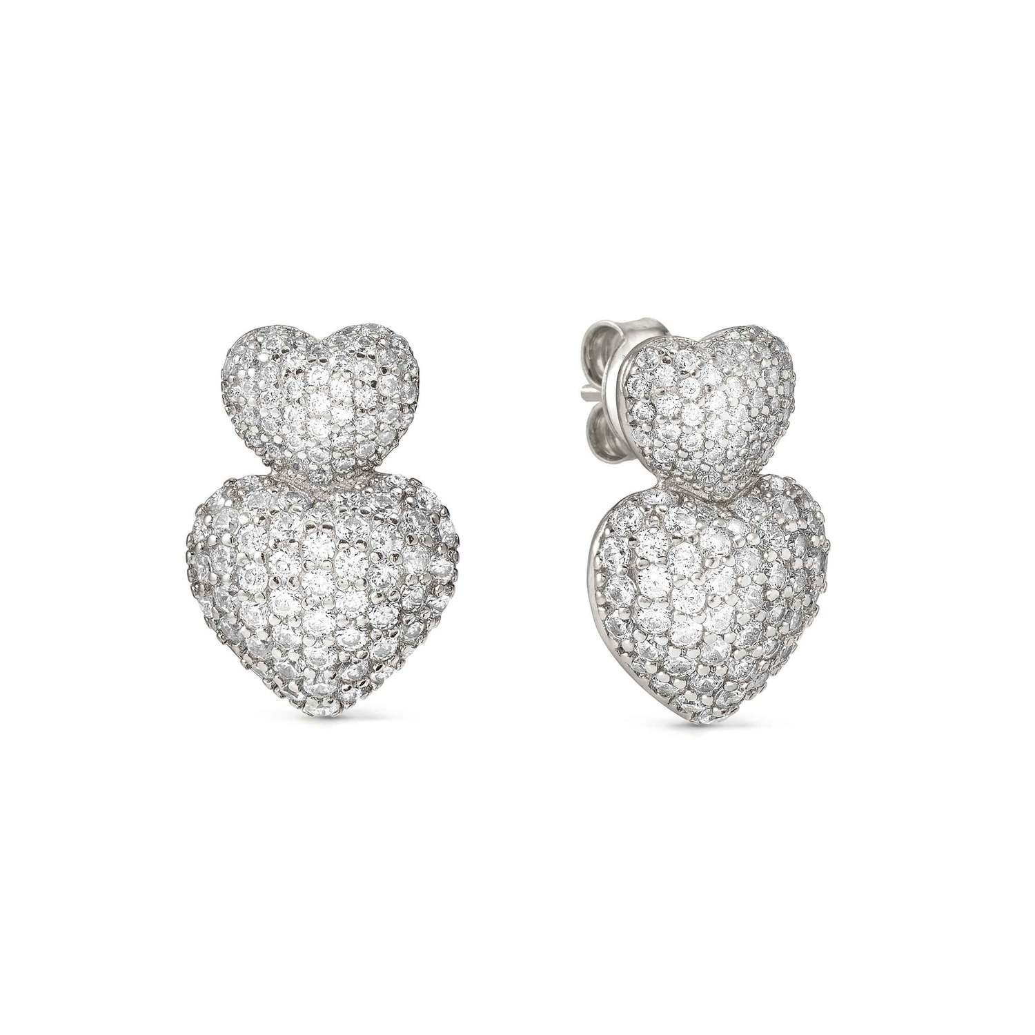 Nomination Life Poetry Double Heart Earrings silver