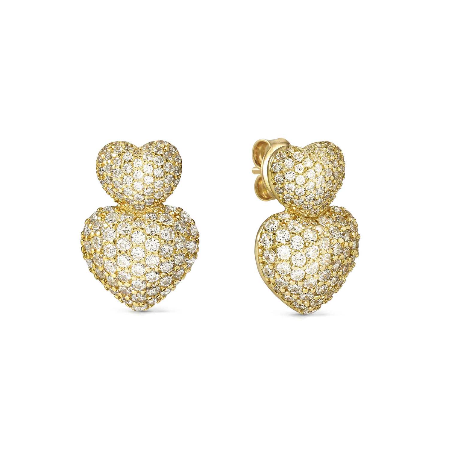 Nomination Life Poetry Double Heart Earrings gold