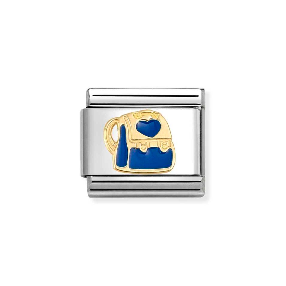 Nomination Classic Link Blue Backpack Charm in Gold