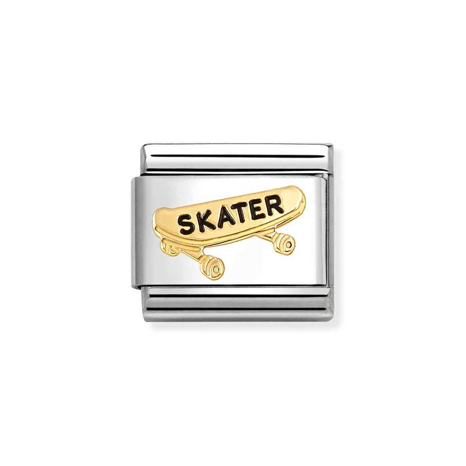 Nomination Classic Link Skater Board Charm in Gold