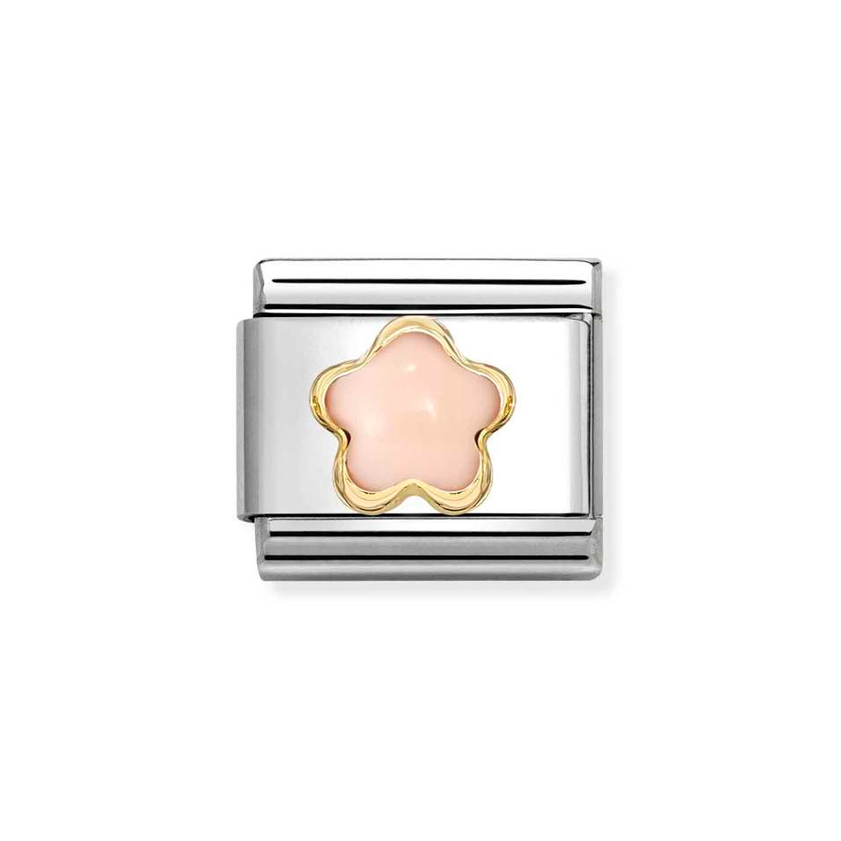 Nomination Classic Pink Coral Flower Charm in Gold
