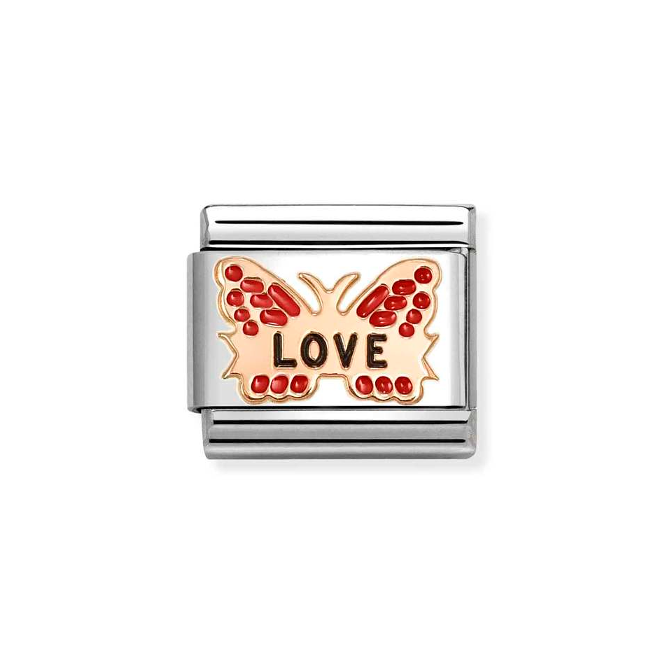 Nomination Classic Link Red Butterfly LOVE in Rose Gold
