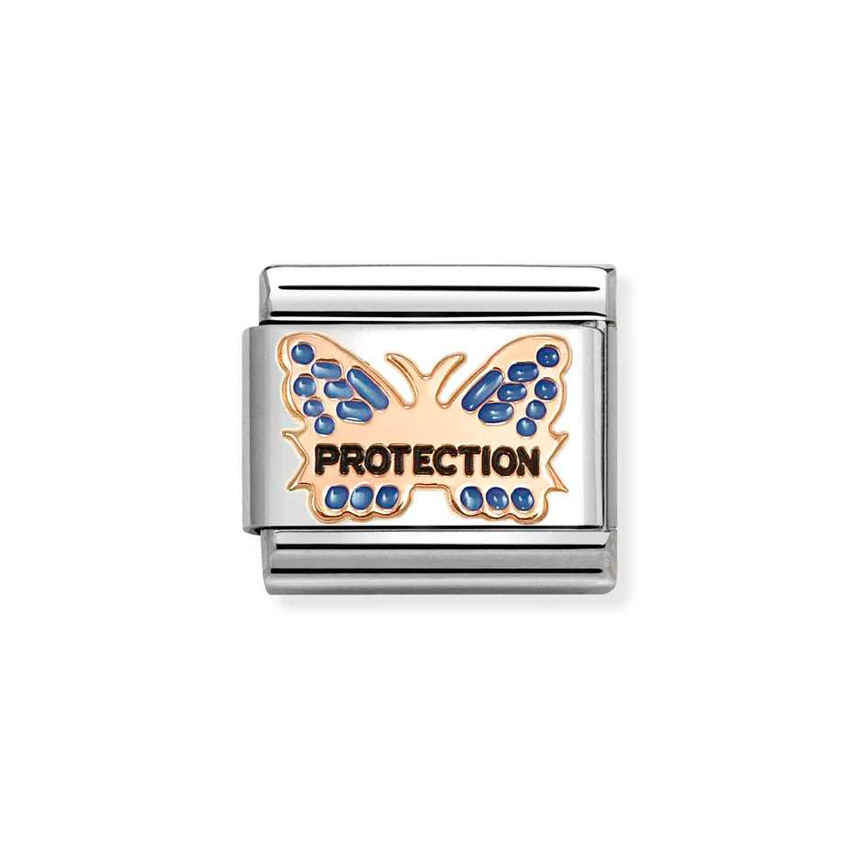 Nomination Classic Link Blue Butterfly PROTECTION in Rose Gold