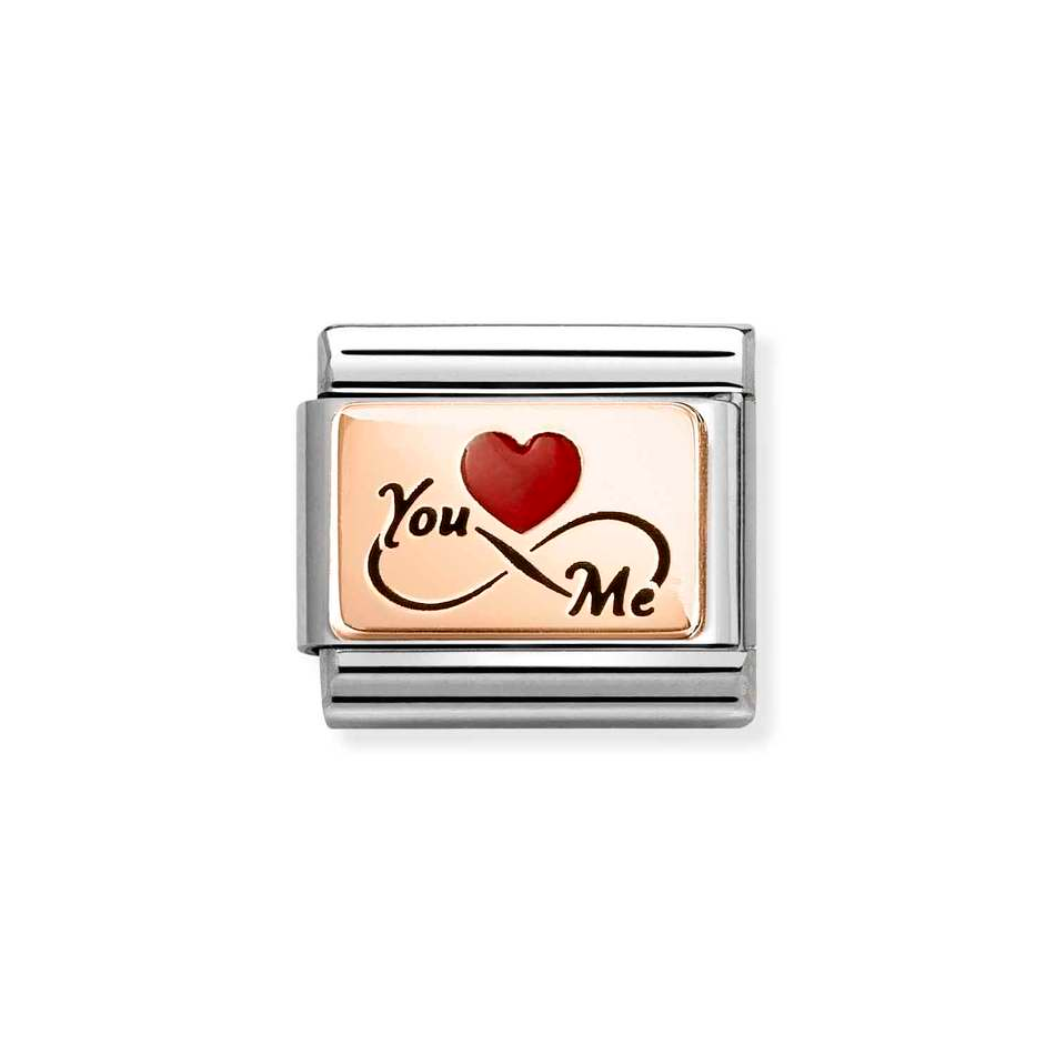 Nomination Classic Link You & Me Infinity Charm in Rose Gold