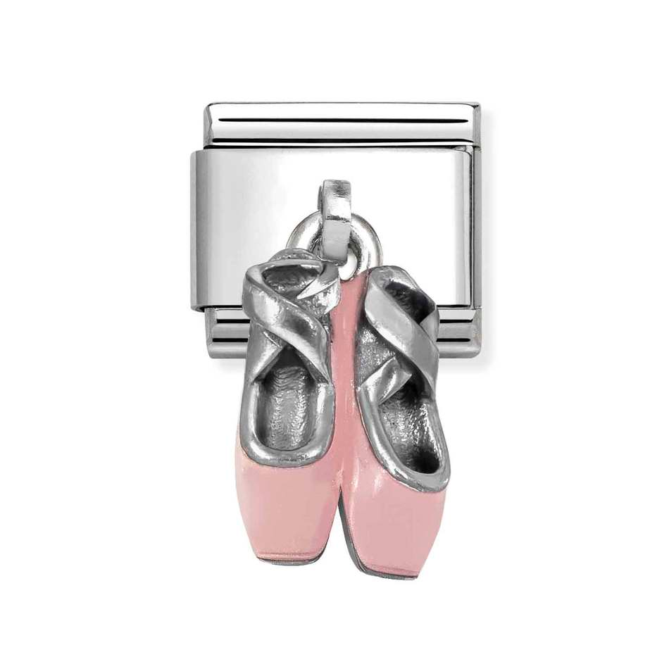 Nomination Classic Link Pendant Pink Ballet Shoes Charm in Silver