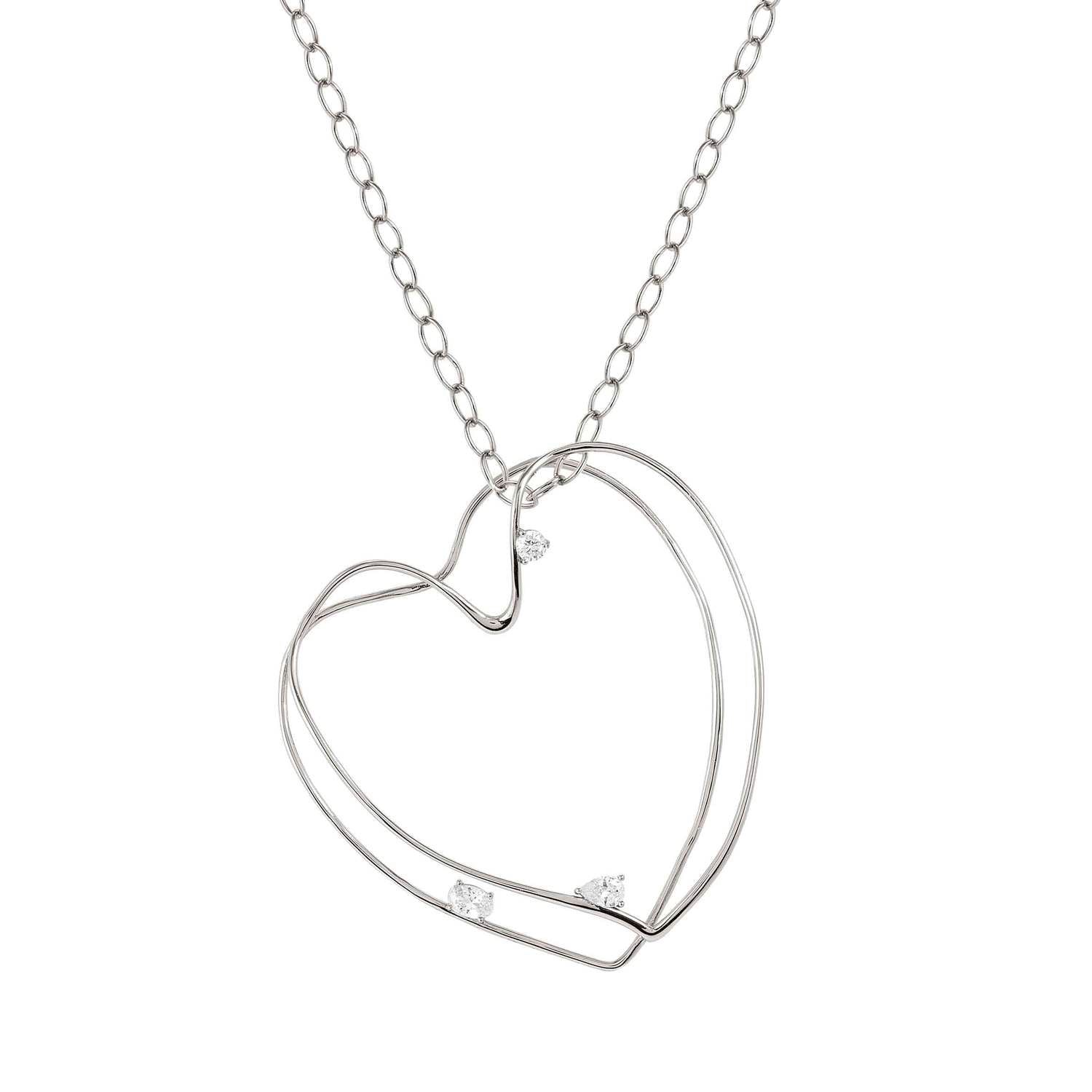 Nomination My Rebel Art Long Large Heart Necklace silver