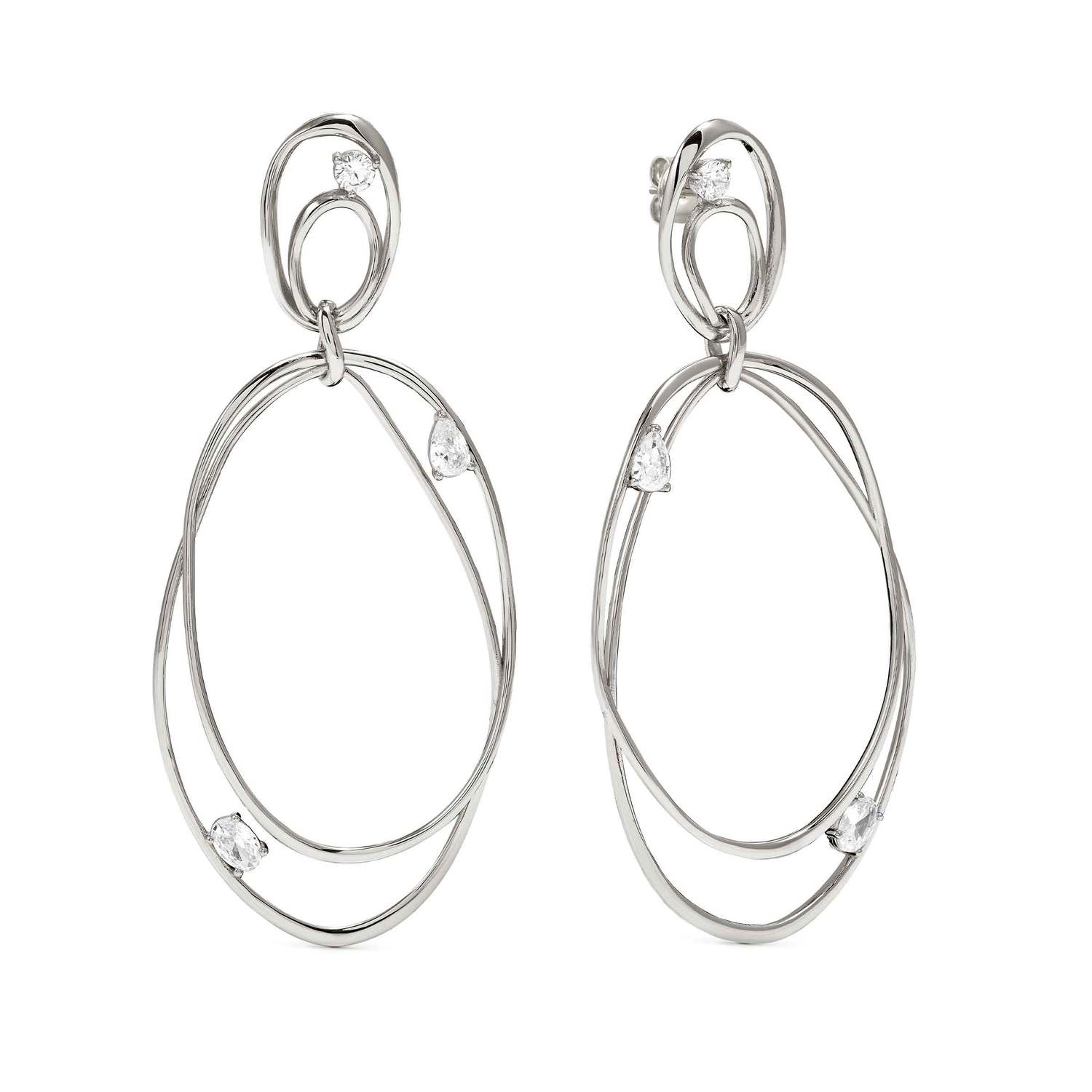 Nomination My Rebel Art Large Oval Drop Earrings silver