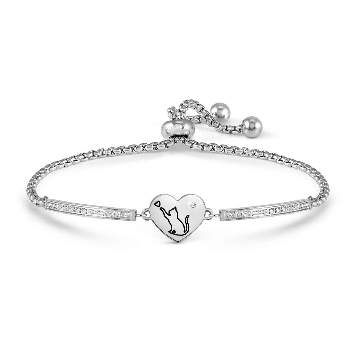 Nomination Milleluci Beloved Edition Heart Engraved Cat Bracelet silver