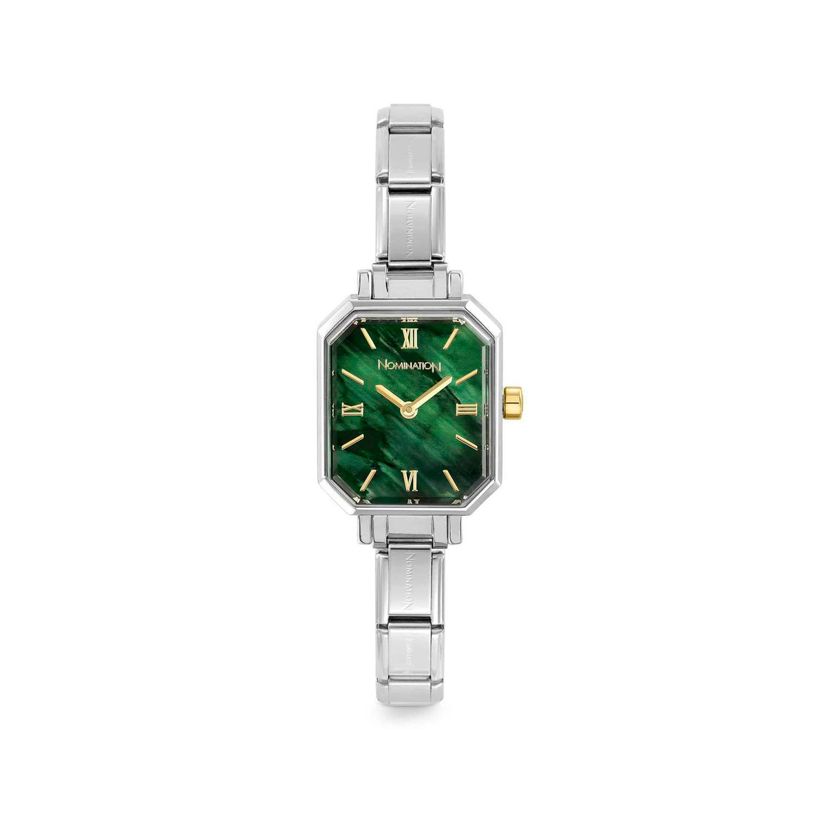 Nomination Paris Watch Inspired by Stone Green Malachite in Steel
