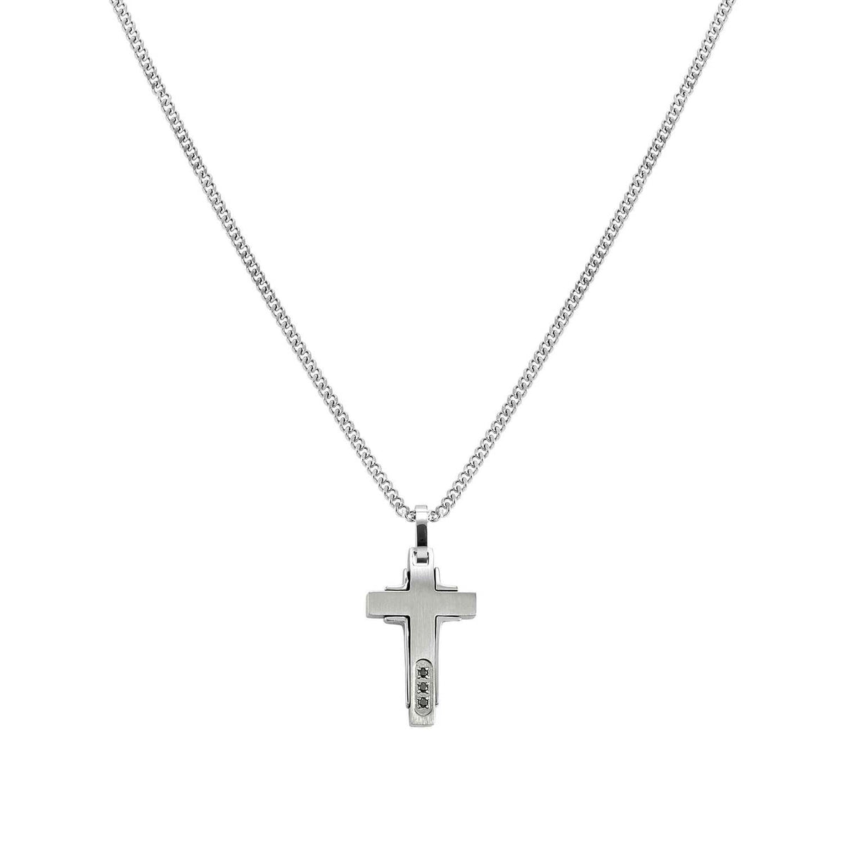 Nomination Virtus Code Black Diamond Cross Necklace