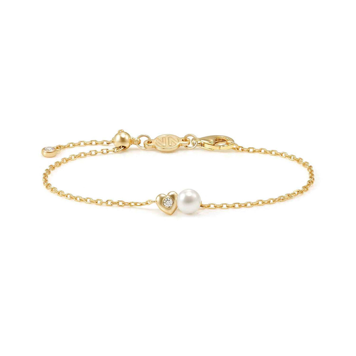 Nomination Pearls Loop Heart Pearl Bracelet gold