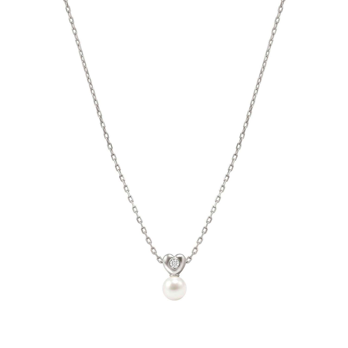 Nomination Pearls Loop Heart Pearl Necklace silver