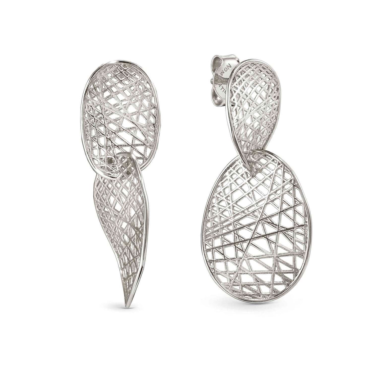 Nomination Leaf of Light Drop Earrings silver rhodium
