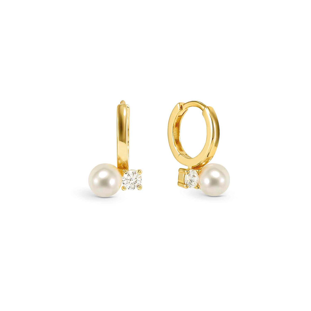 Nomination Siren Dream Pearl CZ Hoop Earrings gold