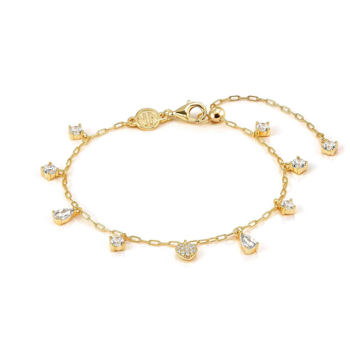Nomination Precious Moves Heart Dangle Link Bracelet gold