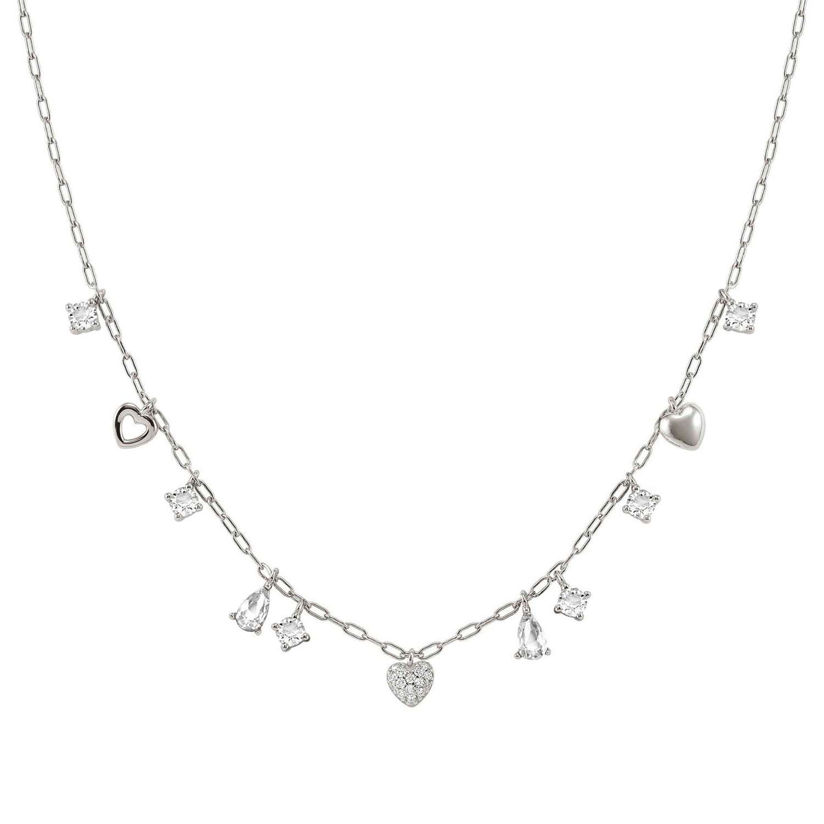 Nomination Precious Moves Heart & Multi CZ Necklace silver