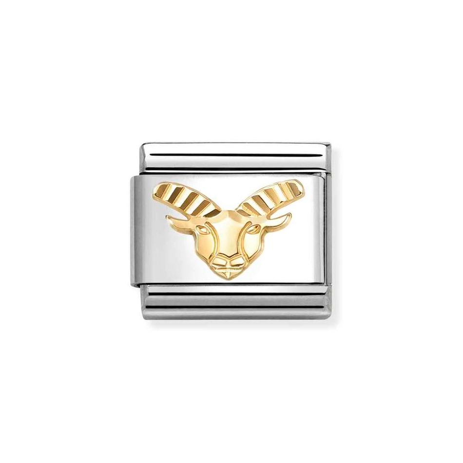 Nomination Classic Link Etched Capricorn Charm in Gold