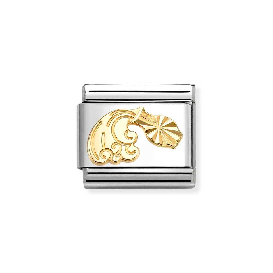 Nomination Classic Link Etched Aqaurius Charm in Gold