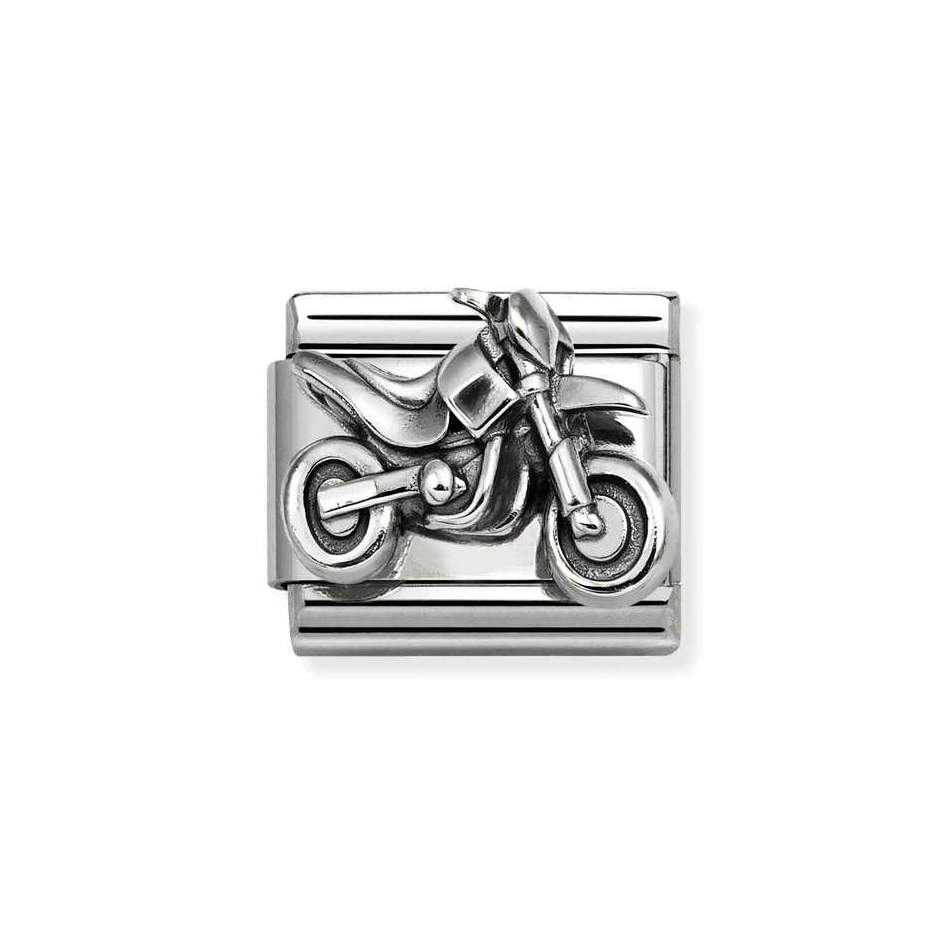 Nomination Classic Link Motocross Bike Charm in Silver