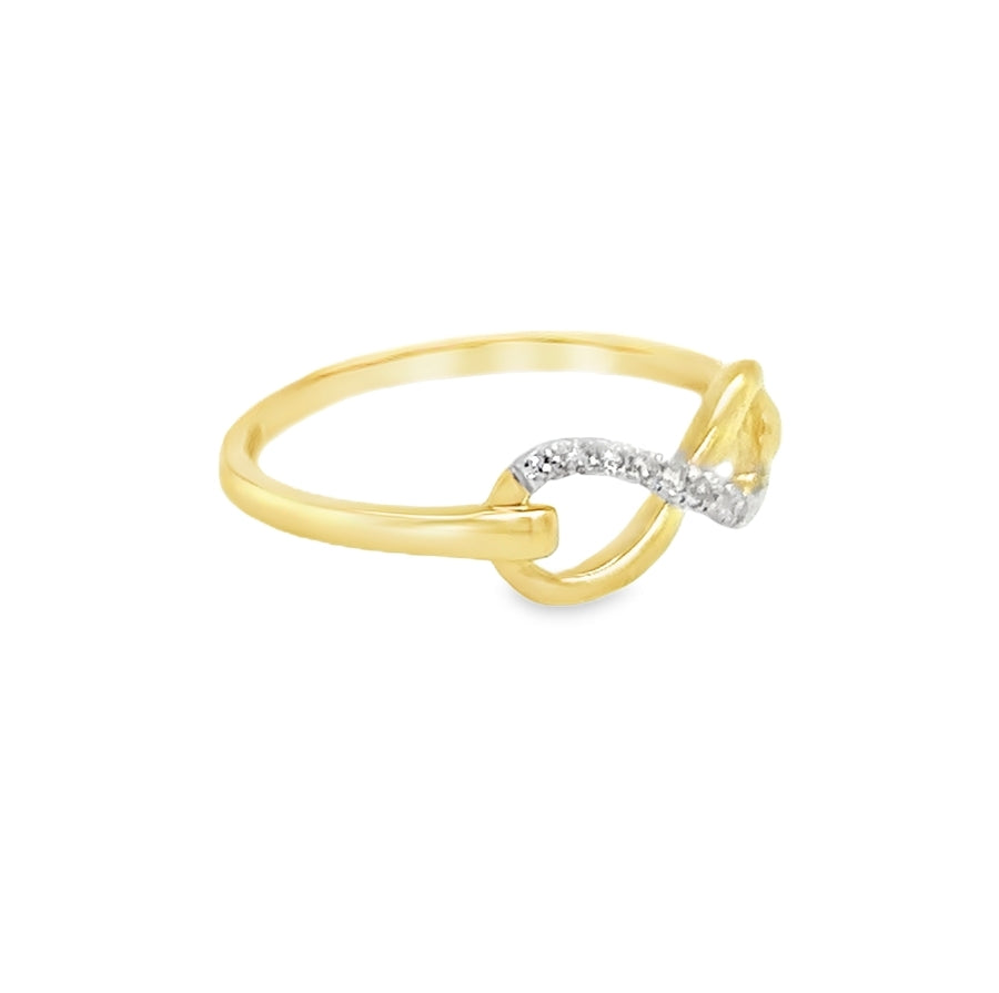 Diamond Infinity Ring 9ct Gold side
