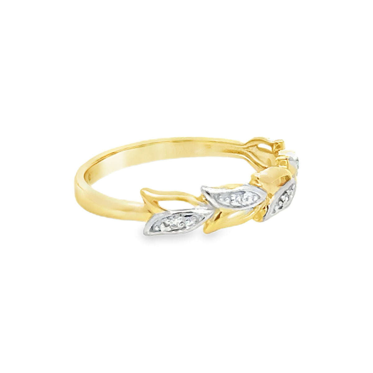 Diamond Tulip Ring 9ct Gold side