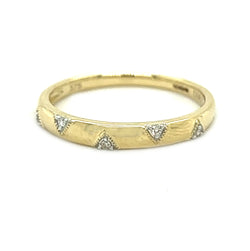 Diamond 5 Stone 3mm Band Ring 9ct Gold