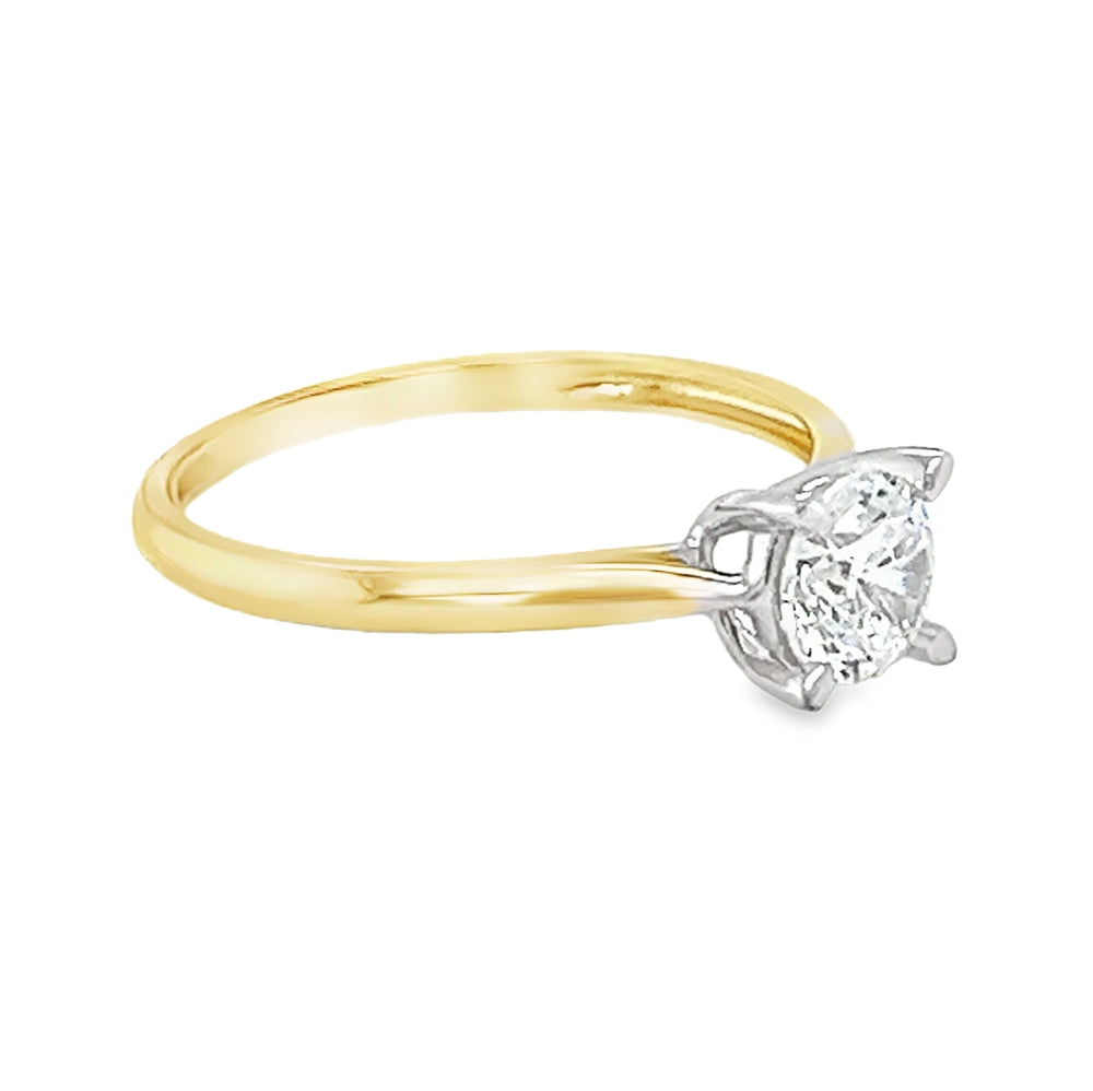 Solitaire Cubic Zirconia Engagement Ring 9ct Gold side
