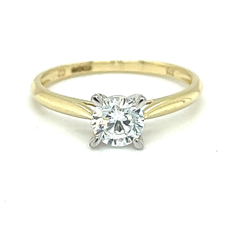 Solitaire Cubic Zirconia Engagement Ring 9ct Gold