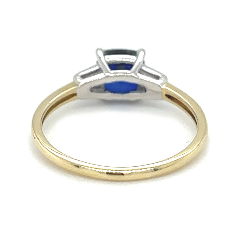 Created Sapphire & Diamond Ring 9ct Gold rear