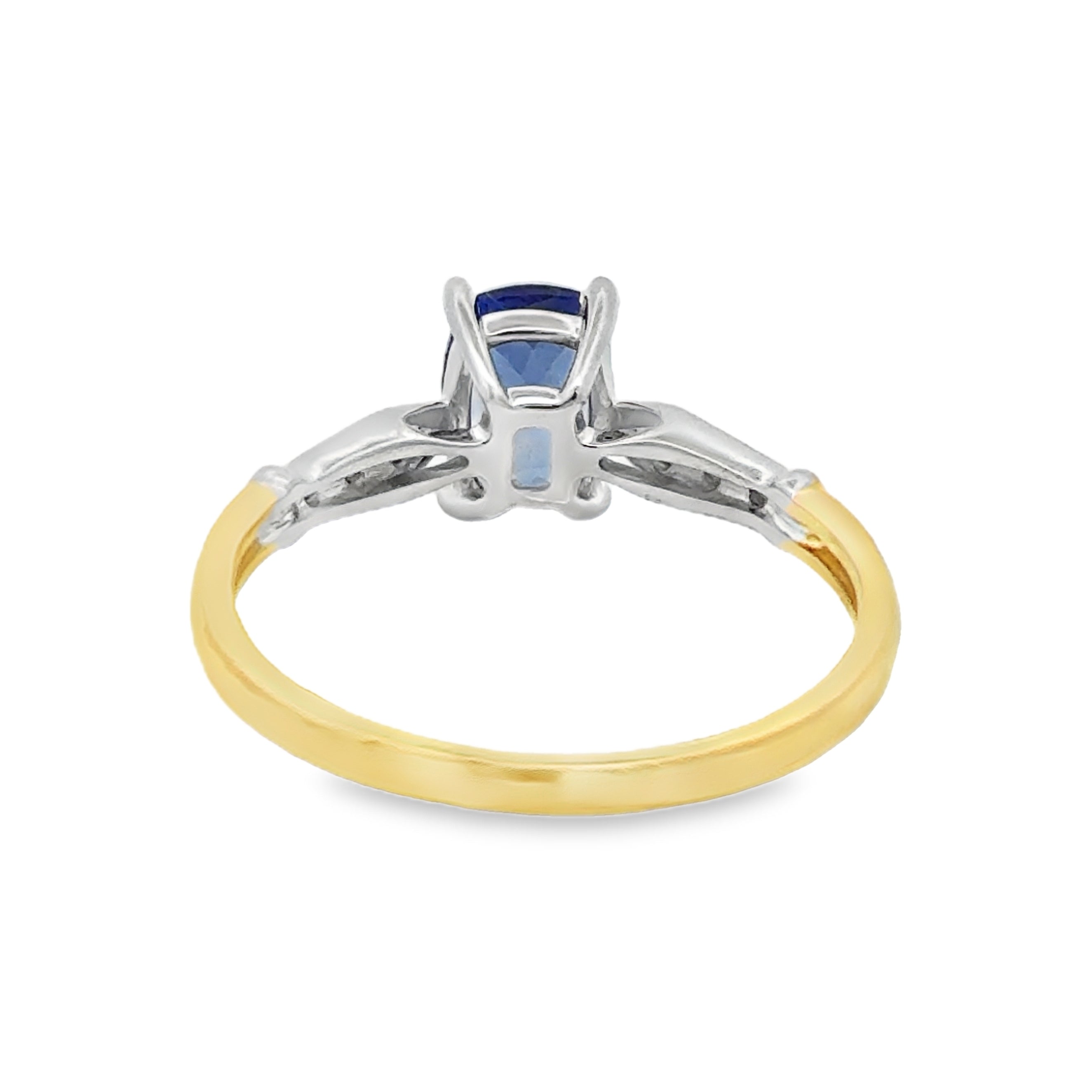Cushion Tanzanite & Diamond Ring 9ct Gold raer