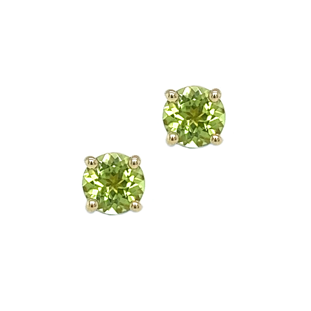 9ct Gold 5mm Peridot Stud Earrings
