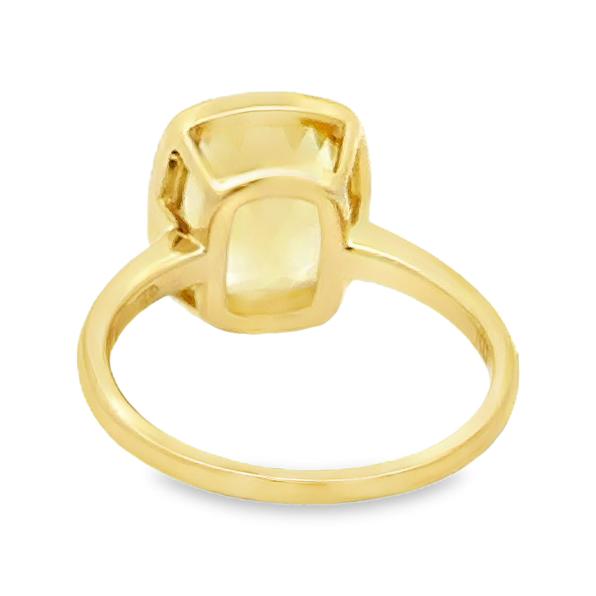 
Cushion Cut Lemon Quartz Ring 9ct Gold rear view