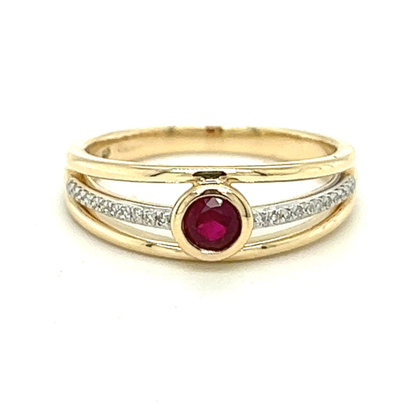 Ruby & Diamond Ring in 9ct Gold by Amore