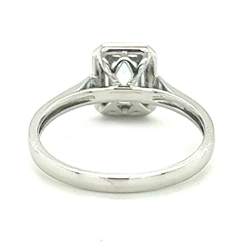 9ct White Gold Aquamarine & Diamond Ring rear