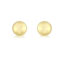 9ct Yellow Gold 7mm Half Ball Stud Earrings