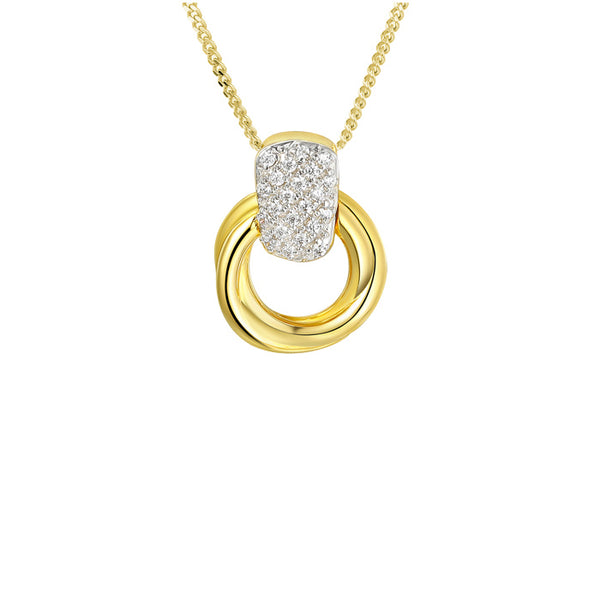 9ct Gold & Diamond Rope Circle Pendant by Amore 8668