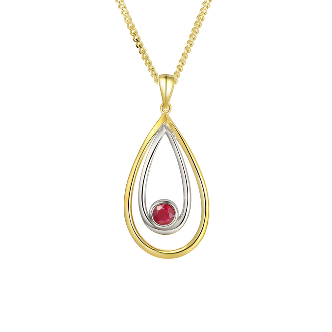 9ct Gold Ruby Pendant by Amore 8674YWR