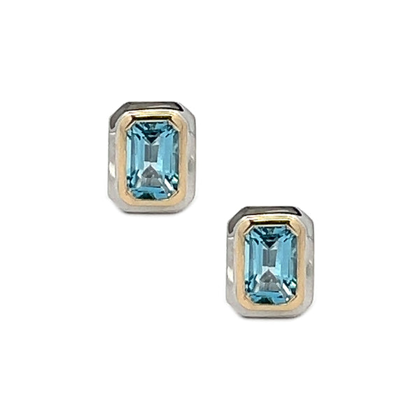 Amore 9ct Gold Blue Topaz Earrings