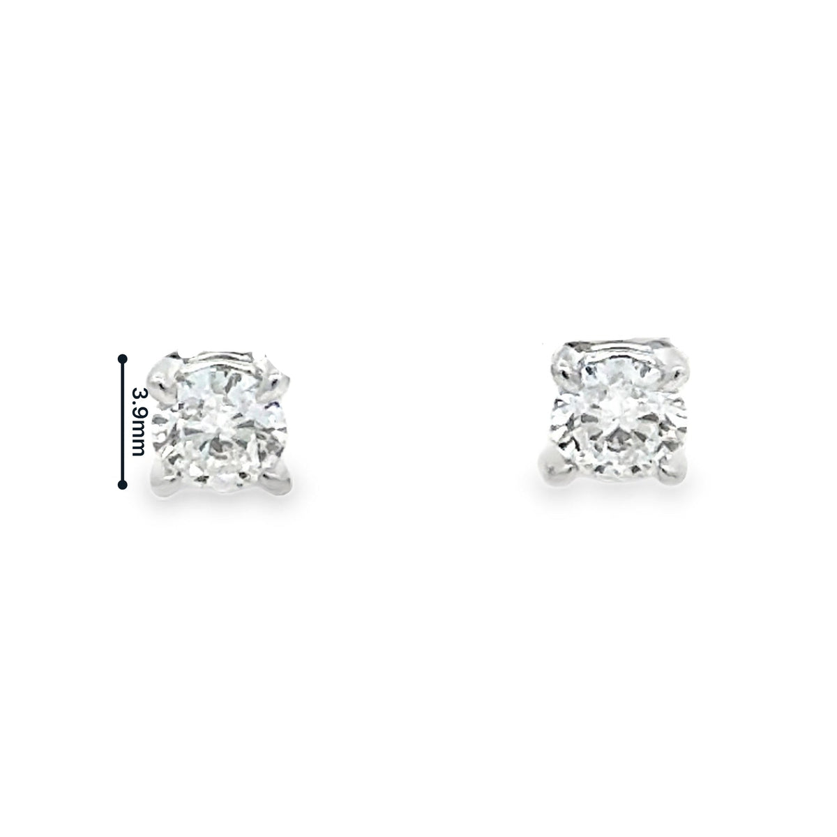 Lab Grown 0.40ct Diamond Solitaire Earrings 9ct White Gold measureents
