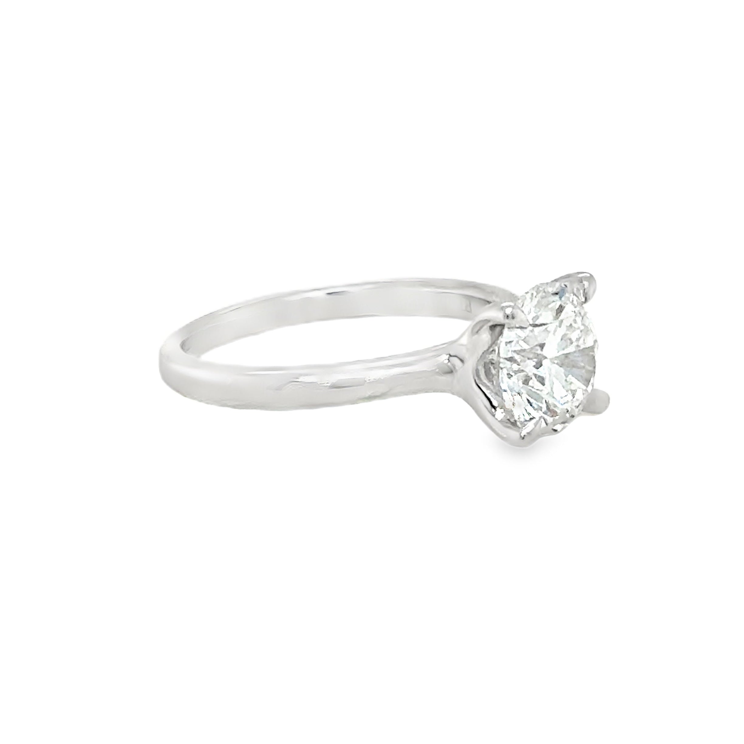 Platinum Solitaire Lab Grown Diamond Engagement Ring 2.00ct side