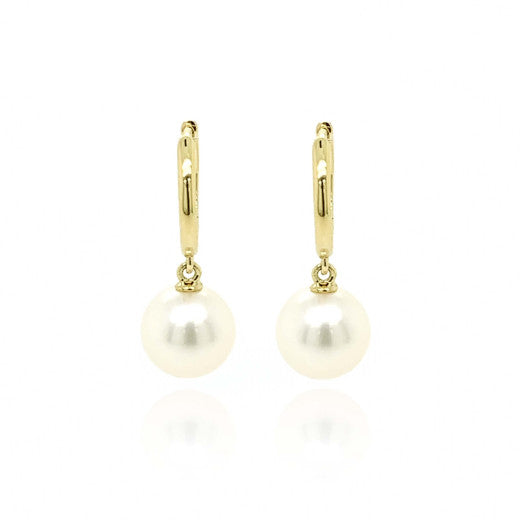 9ct Yellow Gold Pearl Huggy Earrings