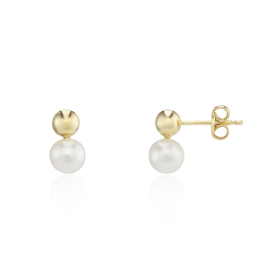 9ct Yellow Gold Pearl Earrings