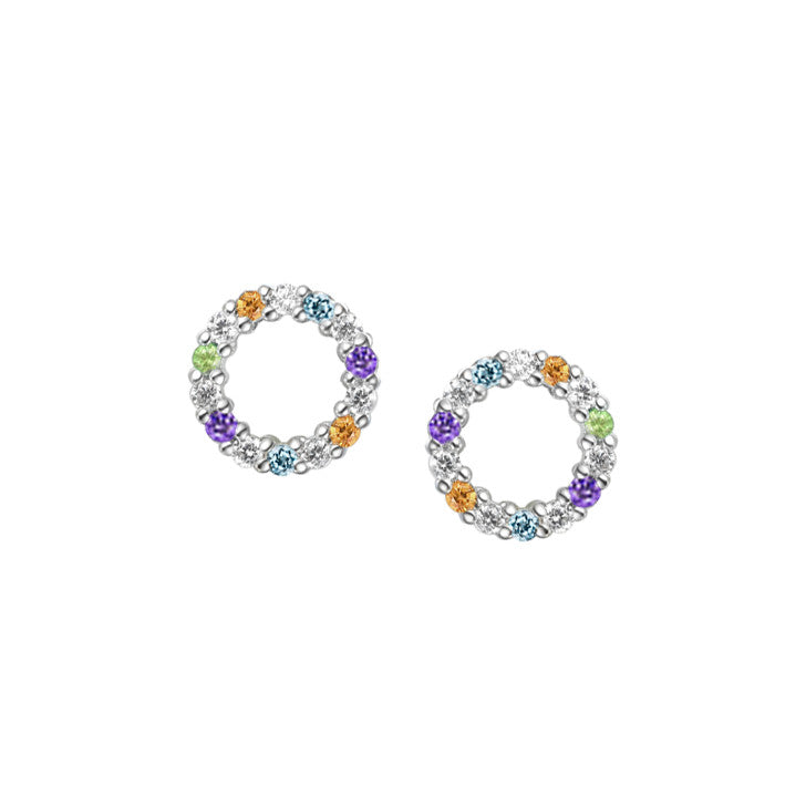 Circle of Life Colour Earrings Sterling Silver