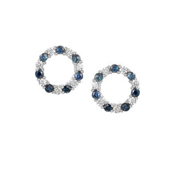 Circle of Life Sapphire & CZ Earrings Sterling Silver