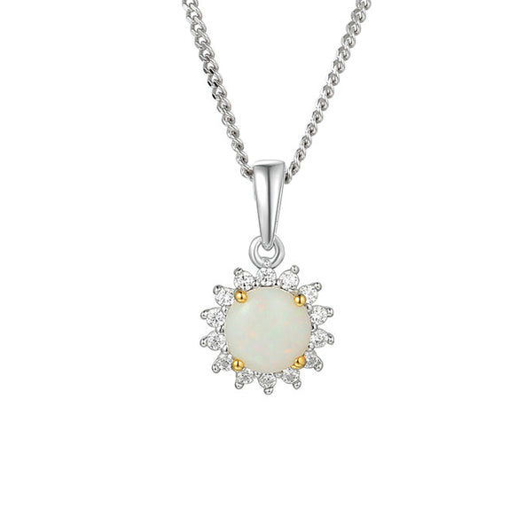 Amore Silver Shimmer Opal Necklace 9225